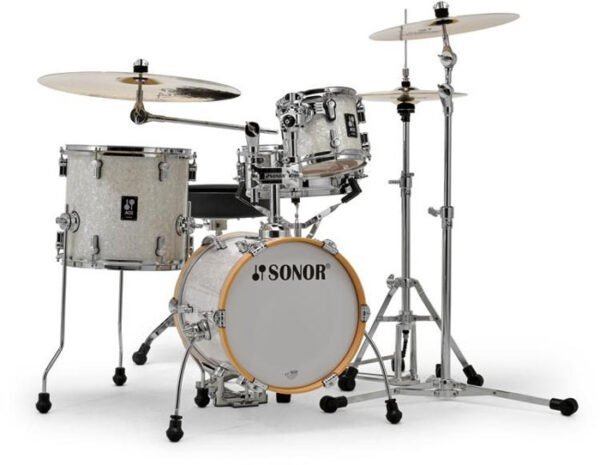 BATERIA SONOR AQ2 "MARTINI" MAPLE-14"x13"-8"X7"-13"X12"-RED.METALICO 12"x5"-COLOR WHITE PEARL