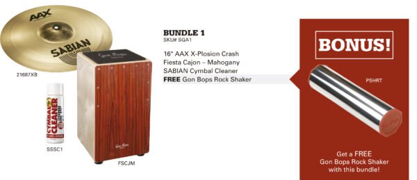 PACK INCLUYE CAJON FIESTA Gon Bops FSCJM-AAXPLOSION 16"-LIMPIADOR PlatilloS-SHAKER PSHRT GRATIS - Image 2